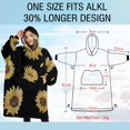 thumbnail image 4 of Oversized Wearable Blanket Hoodie,Black Yellow Sunflower Pattern Sherpa Blanket Hoodie with Super Pockets,Super Warm Fuzzy Pullover for Women & Men, 4 of 6