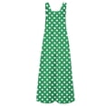 thumbnail image 5 of Tfken Girls Jumpsuit Summer Sleeveless Polka Dot Graphic Comfy Casual Jumpsuit With Pockets Soft Daily Wear Kids Classic Clothes Size 9-10 Years Green, 5 of 5