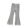 thumbnail image 2 of NAISIBABY Girls Flare Pants, Lace Wrap Thin Stretchy Elastic Waist Fashion Causal Leggings Gray 9T, 2 of 6