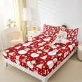 thumbnail image 4 of Manfei Lovely Snowmen Bed Sheets,Merry Christmas Tree King Sheets,Happy New Year Sheet Set For Child,Super Cozy Room Decor,4-Piece, 4 of 7