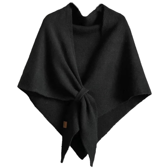 Women Solid Color Knitted Shawl Wrap, Soft Warm Knit Cape Cardigan, Versatile Shoulder Sweater Shawl Scarf for Daily Casual Wear