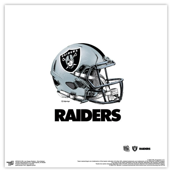 Gallery Pops NFL Las Vegas Raiders - Drip Helmet Wall Art, Unframed Version, 12" x 12"