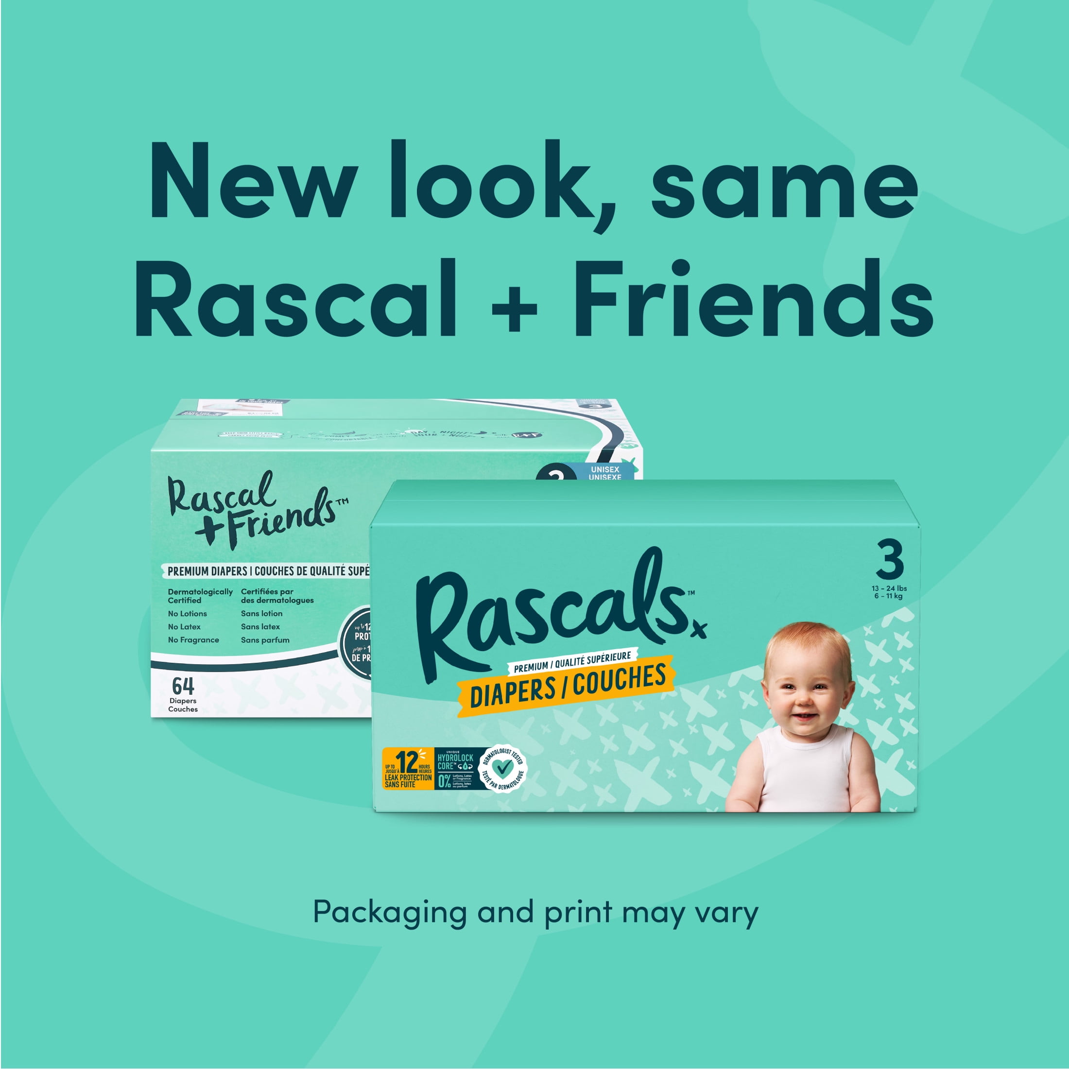 Les Couches Premium Rascals Prématuré jusqu'à la taille 7 Prématuré jusqu'à la taille 7