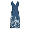 thumbnail image 5 of Viikei Womens Summer Dresses,Summer Dresses for Juniors,Women's Spring/Summer Sleeveless Color V-Neck Wrapped Chest Dress Long Dress Blue M, 5 of 5