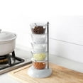 thumbnail image 2 of opvise Seasoning Box Multiple Layers Good Sealing Large Capacity Sugar Salt Container Transparent Rotatable Vertical Spice Jar, 2 of 7