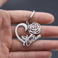 thumbnail image 2 of Custom Name Keychain Rose Heart Stainless Steel Key Chain Birthday Valentine's Gift Engraved Nameplate Wedding Keyring, 2 of 2