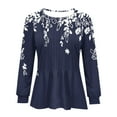 thumbnail image 4 of Aloohaidyvio Long Sleeve Tops,Women's Casual Long-sleeved Loose Round Neck Non-positioned Printed Top, 4 of 5