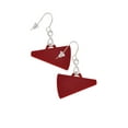 thumbnail image 3 of Delight Jewelry Acrylic 1.25" Maroon Megaphone Silver tone Infinity French Earrings, 3 of 4