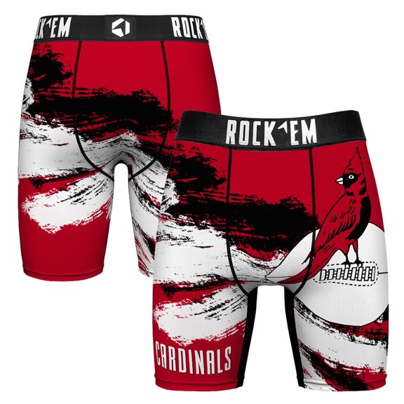 Men's Rock Em Socks  Arizona Cardinals Gridiron Classic Paint Boxer Briefs