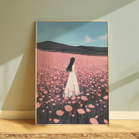 Lost In Bloom Feminine Botanical Wall Art, Unframed Paper Print Size 8x12