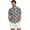 Black Cow Spot, variant on Sea Wave Frog Floral Print Men's Relaxed Fit Linen Shirt, Cuban Collar Short Sleeve Breathable Casual Summer Vacation Shirt, XX-Large