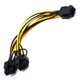 thumbnail image 2 of Methold Cable bifurcador de corriente PCI-E de 6 pines a 6 + 2 pines (6 pines/8 pines), tarjeta gráfica, PCIE, PCI , 6 pines a Cable de Juegos de teclado y mouse para computadora, 2 of 6