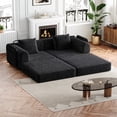 thumbnail image 4 of Eyisean 72.4" Chenille Modular Sectional Sofa, 2 Seater Convertible Loveseat Sofa Bed with Storage Pocket & Cushion, Anti-Slip, Comfy Floor Boneless Couch for Living Room, No Assembly Required, 4 of 21