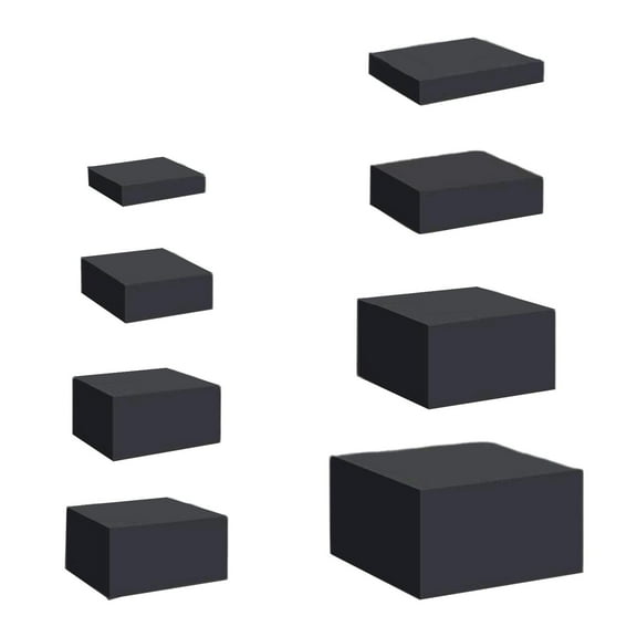 kowaku 8 Pieces Acrylic Display Riser Box, Buffet Riser for Table, 5 Sided, Nesting Riser Food Riser for Catering, Cosmetics,Dessert Black