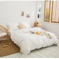 thumbnail image 5 of Move Over White Ruffle Pillow Shams King Ruffled Pattern White Boho Pillowcases 100% Washed Microfiber, 5 of 6