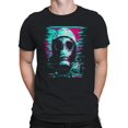 thumbnail image 2 of Glitch Art Gas Mask Design Black Men's T-shirt, 2 of 3