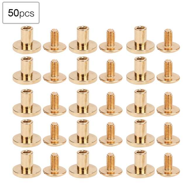 Rivet Rivet Kit 50 Set 8mm Pure Copper Flat Head Rivets Leather Strap Screws Kit For Notebook Binding