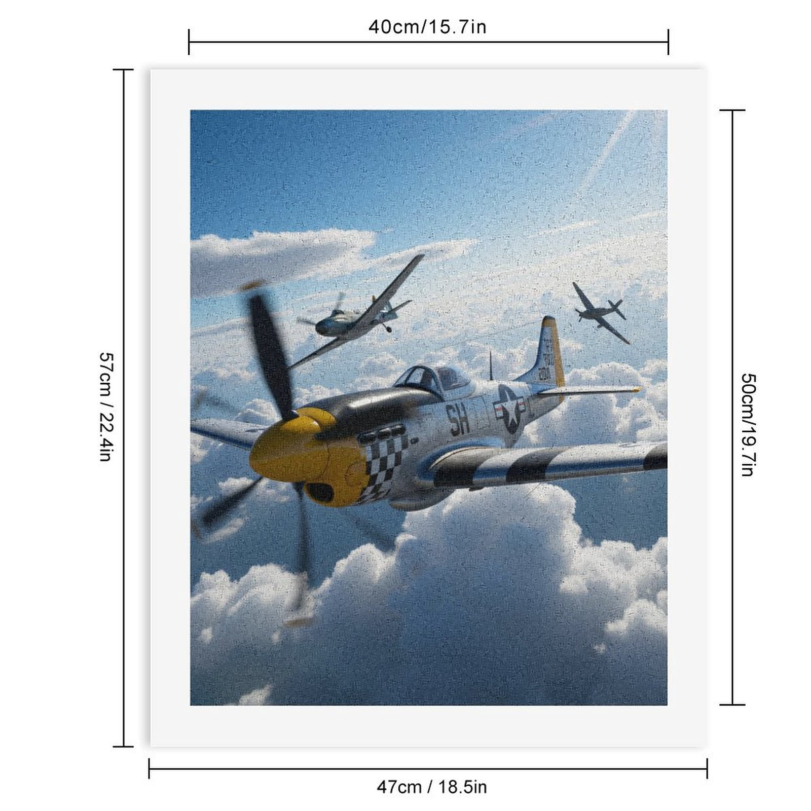 Paint by Numbers Kit for Adults, Vintage Airplanes Soaring Skies Paint by Numbers, Easy Paint by Numbers Kit for Adults Beginner, DIY Adult Paint by Number Kits on Canvas, Home Decor