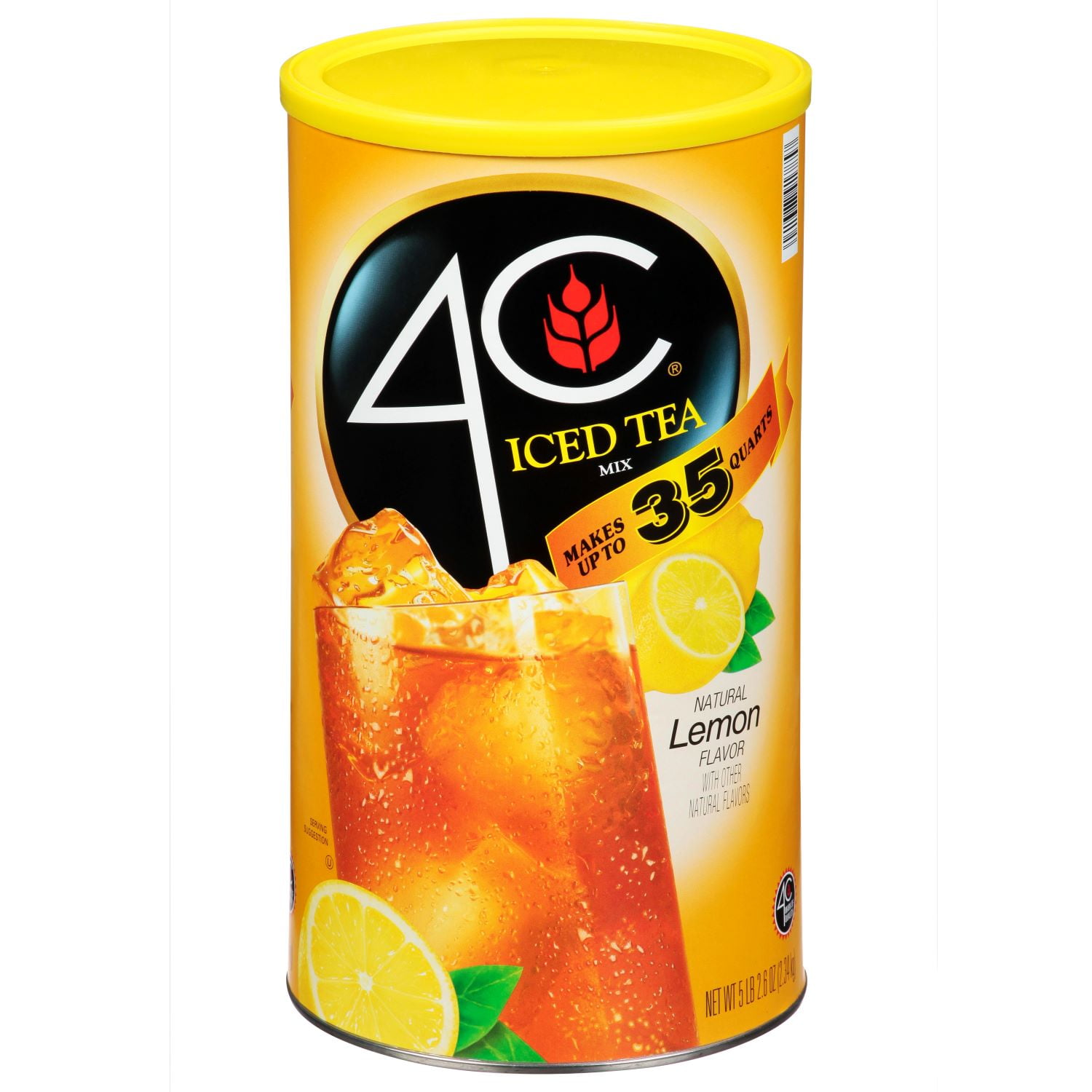 4C Lemon Iced Tea Mix, 35-Quart, Refreshing Beverage, 82.6 Ounce