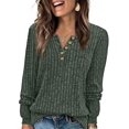 thumbnail image 1 of XIEERDUO Womens Sweaters Lightweight Henley Neck Button Up Long Sleeve Shirt Tops, 1 of 5