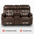 thumbnail image 4 of MCombo Faux Leather Power Loveseat Recliner with Heat and Massage for Living Room 6095 Dark Brown, 4 of 8