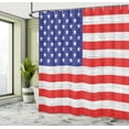 thumbnail image 5 of Ambesonne Vintage Shower Curtain, American Freedom Theme, 69"Wx75"L, White Blue and Vermilion, 5 of 5