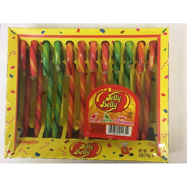 Jelly Belly, Candy Canes Very Cherry, Juicy Pear, Cinnamon 12 Canes