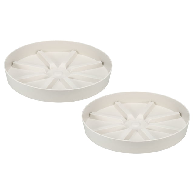 Uxcell 6 Inch Plant Saucers Tray, Durable Plastic Round Flower Pot Drip Tray, White 2Pcs, White 11.8 Inch