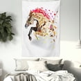 thumbnail image 3 of Diamond Tapestry, Disappearing Wild Horse in Digital Polygonal Geometric Modern Design Cubism Art, Wall Hanging for Bedroom Living Room Dorm Decor, 40W X 60L Inches, Tan Red Brown, by Ambesonne, 3 of 5
