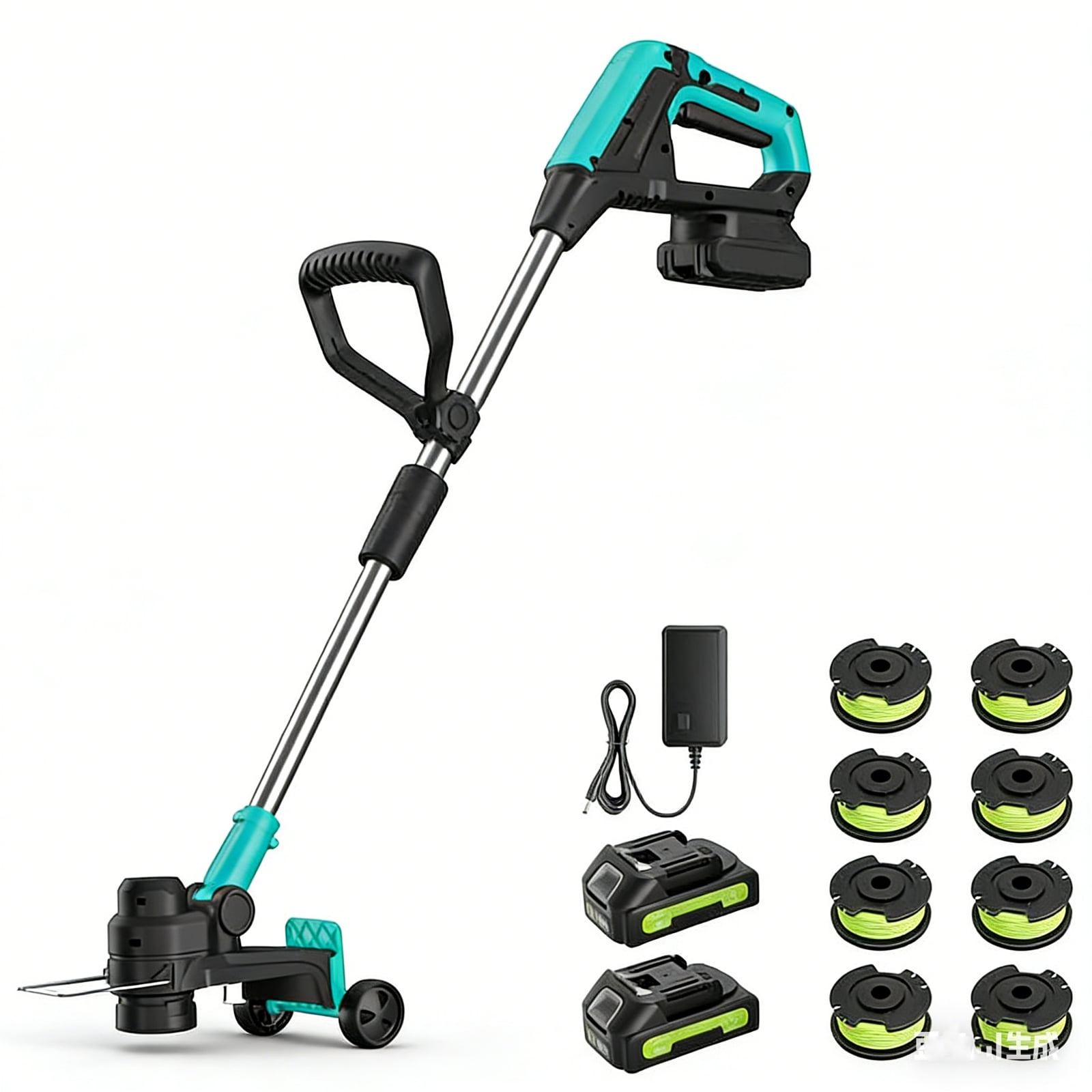 Garvee 20V Cordless String Trimmer 12" Cutting Swath 2-in-1 Electric Weed Wacker & Lawn Edger with 2 Batteries Fast Charger & Auto-Feed