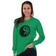 thumbnail image 3 of Floral Yin Yang Symbolic Spiritual Women's Long Sleeve T Shirt Brisco Brands 2X, 3 of 6