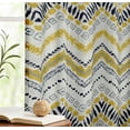 thumbnail image 5 of Vargottam Cotton Curtains for Windows - 3-in-1 Rod Pocket/Back Tab Short Window Drapes - Light Filtering Cotton Panels - Set of 2, 52"x63" - Wavy Stripe Design (White), 5 of 8