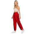 thumbnail image 6 of Textilo Wide Leg Sweatpants Women Lightweight Drawstring Contrast Color Casual Pants Elastic Waisted Trendy Pants Workout Y2k with Pockets Red S, 6 of 7