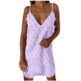 thumbnail image 2 of Joau Womens Spaghetti Straps Deep V-Neck Tassel Mini Dress Summer Fringe Cocktail Dress Club Party Prom Dress Bodycon Cami Dress Latin Dance Ballroom Dress, 2 of 8