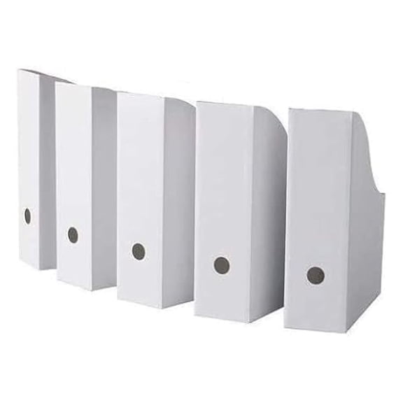 ROYALNA (40 PACK) White Magazine File Folder Holder, Magazine Organizer, Document Organizer, Storage Box (40)