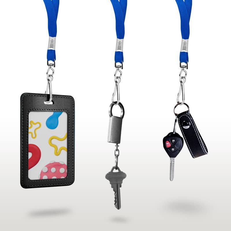 100-pack Blue Lanyards For Id Badges With Swivel J-hooks - Versatile Neck Lanyard Keys  Card Holders Whistles And More Ideal Offices Teachers Cruise Ship Cards