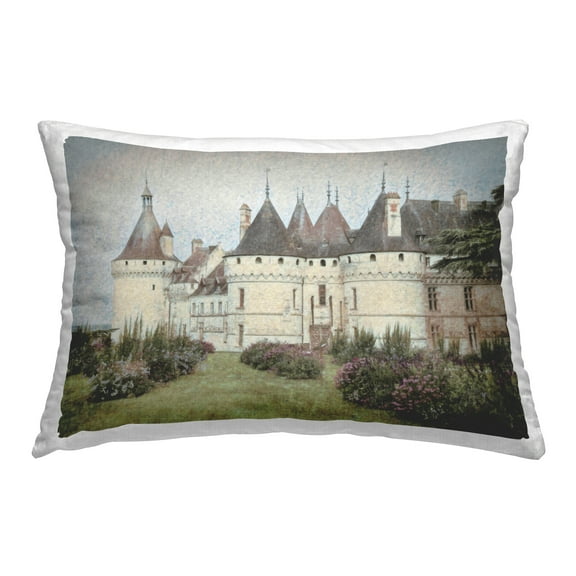 Stupell Industries French Castle Landmark Decorative Printed Throw Pillow Design by Graffitee Studios.