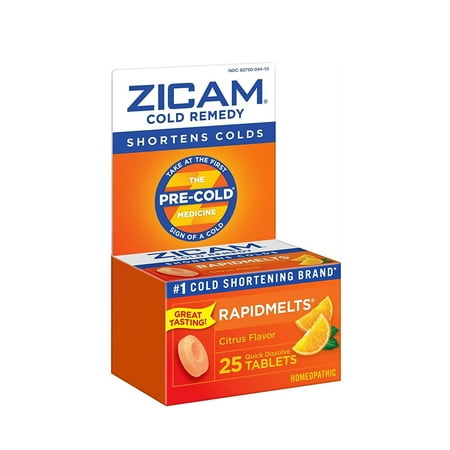 Zicam Cold Remedy RapidMelts +C, Citrus, 25 Quick Dissolve (Best Cold Medicine For People With High Blood Pressure)