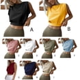 thumbnail image 5 of Minnieouse Top corto sin mangas para mujer, jersey deportivo para correr, camiseta de entrenamiento, ropa de moda de verano de cintura alta para Prendas para la parte del cuerpo Vino rojo S, 5 of 5