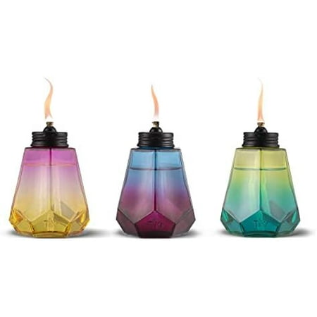 3-Pack Royal Ombre Tabletop Torches, 5.25" – Purple, Yellow & Green Outdoor Torches for Patio & Backyard | Weather-Resistant | Includes Long-Lasting Wick & Snuffer$$Tools & Hardware Other