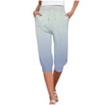 thumbnail image 1 of Capris For Women Casual Gradient Print Pants High Waist Bottom Drawstring Joggers Casual Pants, 1 of 5