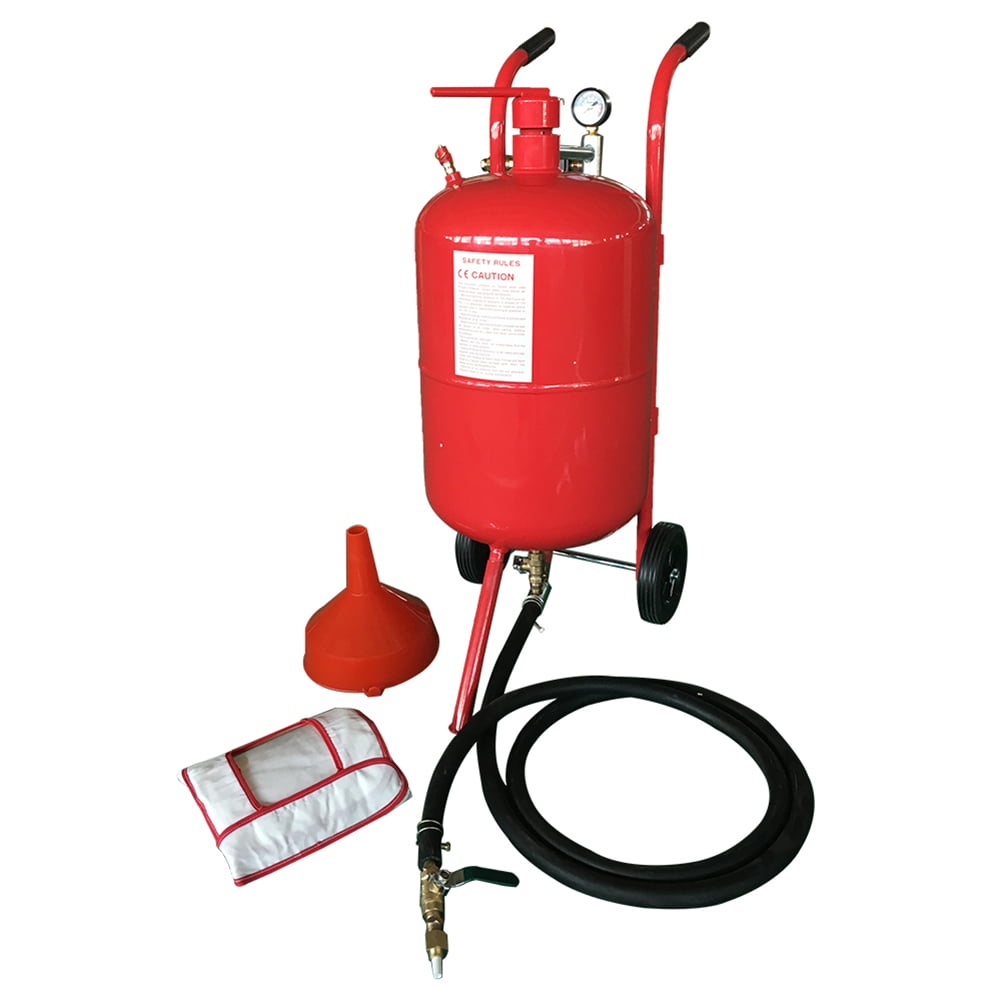 Portable 10 Gallon Pressurized Abrasive Air Sandblaster Sand Blaster W/Nozzle 