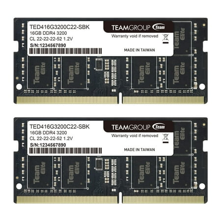 TEAMGROUP Elite GB RRF12 Kit (2 X PC4 25600 CL22 ( Or )Unbuffered Non ECC 1.2V Laptop Notebook PC Computer Memory Module Ram Upgrade TED432G3200C22DC S01