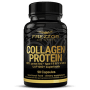 FREZZOR Bone Broth Collagen Protein Capsules Supplements for Joint, Skin, Hair & Nail Support, 90 Capsules, 1 Pack