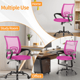 thumbnail image 5 of Mid Back Computer Chair Mesh Office Chair Height Adjustable Task Rolling Swivel Chair Comfortable Seat & Back Support Ergonomic Desk Chair with Armrest & 360 Degree Casters,Pink, 5 of 7