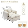 thumbnail image 2 of Armrest Sofa, 47.3" Gexpusm Indoor Comfy Chenille Couch for Bedroom, Cozy Single - Seater Sofa with Ottoman for Living Room Apartment,Small Space, Beige, 2 of 9
