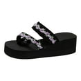 thumbnail image 1 of DAFEI Casual Slope Heel Thick Bottom Slippers Open Toe Fashion Flip Flops Flower Decoration Beach Slippers, 1 of 8