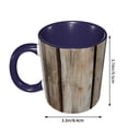 thumbnail image 3 of Old Wooden Board Vintage Coffee Mug Fun Custom Ceramic Mugs 11oz Navy Blue, 3 of 5