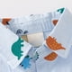 thumbnail image 4 of Gibobby Playera De Algodón Camisa de manga corta con botones para niños pequeños y grandes Patrón de dinosaurio de dibujos animados con bolsillos para niños de 2 a 8 años(Aqua, 4-5 Años), 4 of 5