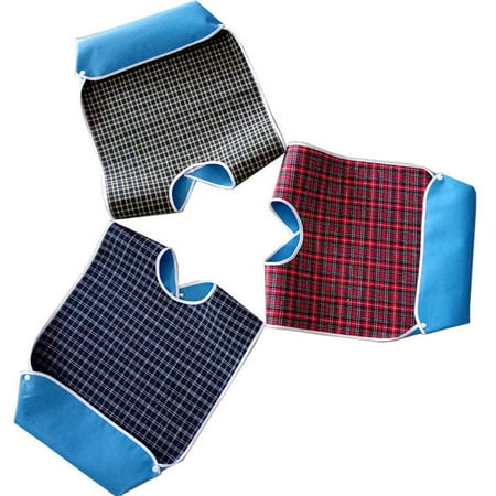

Plaid Scarf Womens Shawl Adult Bibs Clothing Protector Long Washable Reusable Bibs Waterproof Snap Closur Hair Scarf Headband Hard